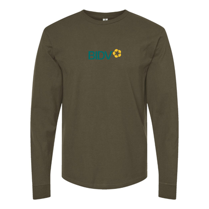 Men's BIDV Logo Cotton Long Sleeve T-Shirt
