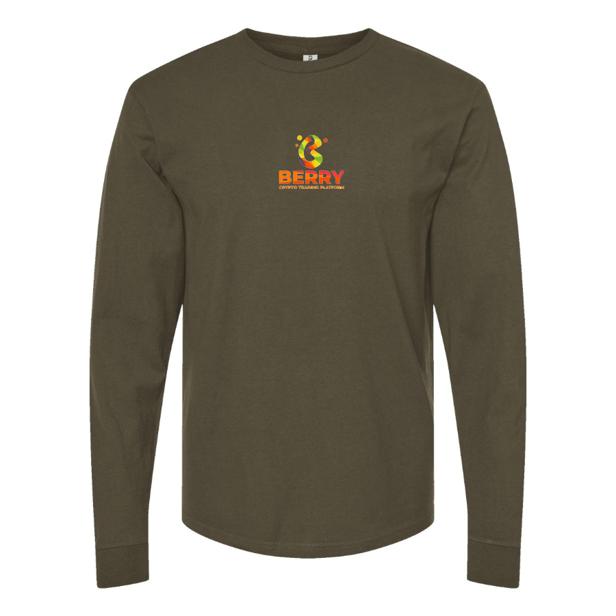 Men's Berry Logo Cotton Long Sleeve T-Shirt