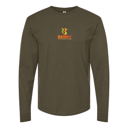 Men's Berry Logo Cotton Long Sleeve T-Shirt