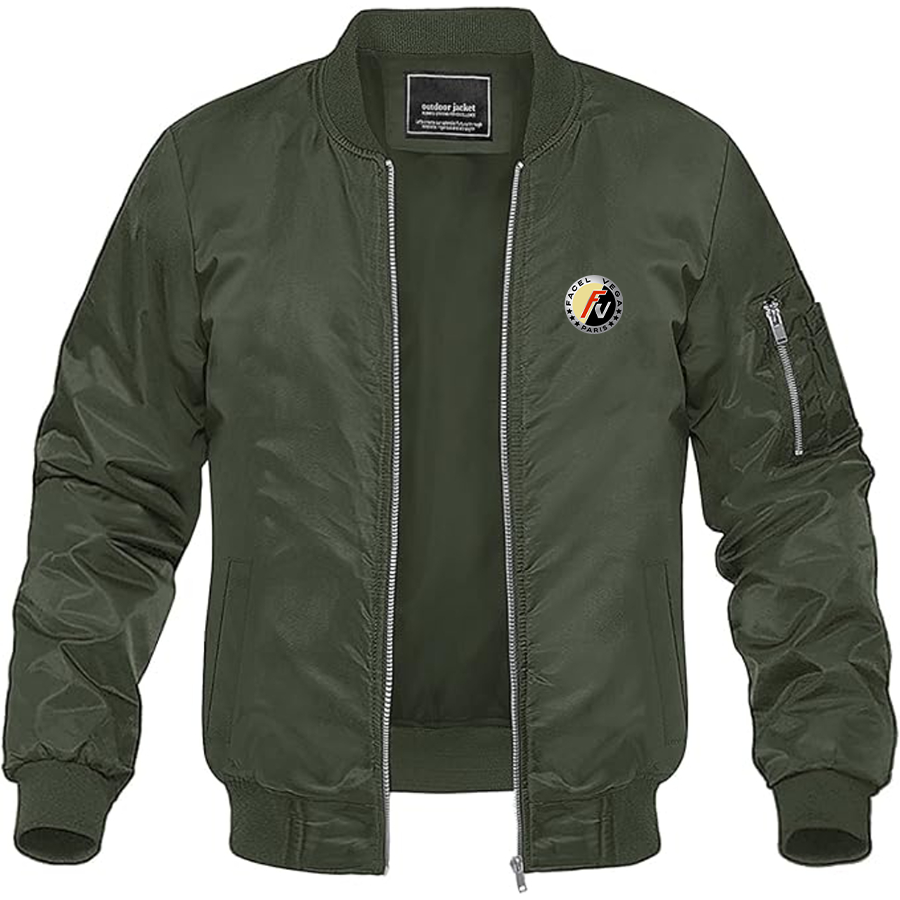 Men's Facel Vega Logo Lightweight Bomber Jacket Windbreaker Softshell Varsity Jacket Coat