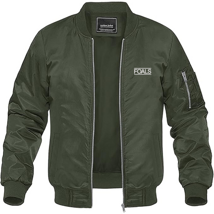 Men's Foals  Logo Lightweight Bomber Jacket Windbreaker Softshell Varsity Jacket Coat