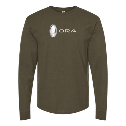 Men's ORA Logo Cotton Long Sleeve T-Shirt