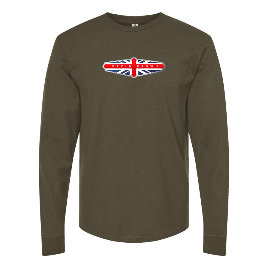 Men's David Brown Logo Cotton Long Sleeve T-Shirt