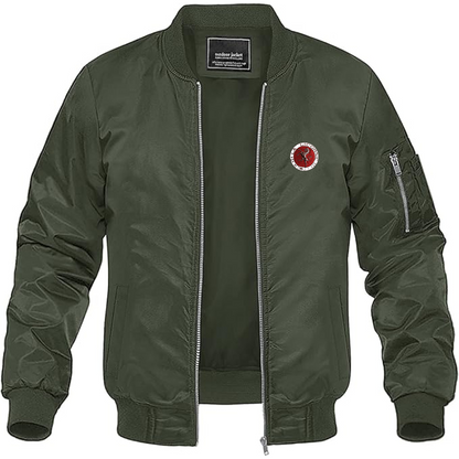 Men's Corre La Licorne Logo Lightweight Bomber Jacket Windbreaker Softshell Varsity Jacket Coat