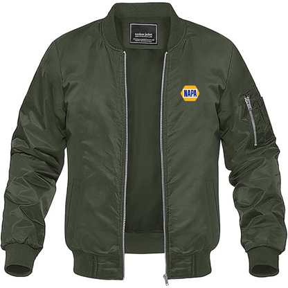 Men's Napa Logo Lightweight Bomber Jacket Windbreaker Softshell Varsity Jacket Coat