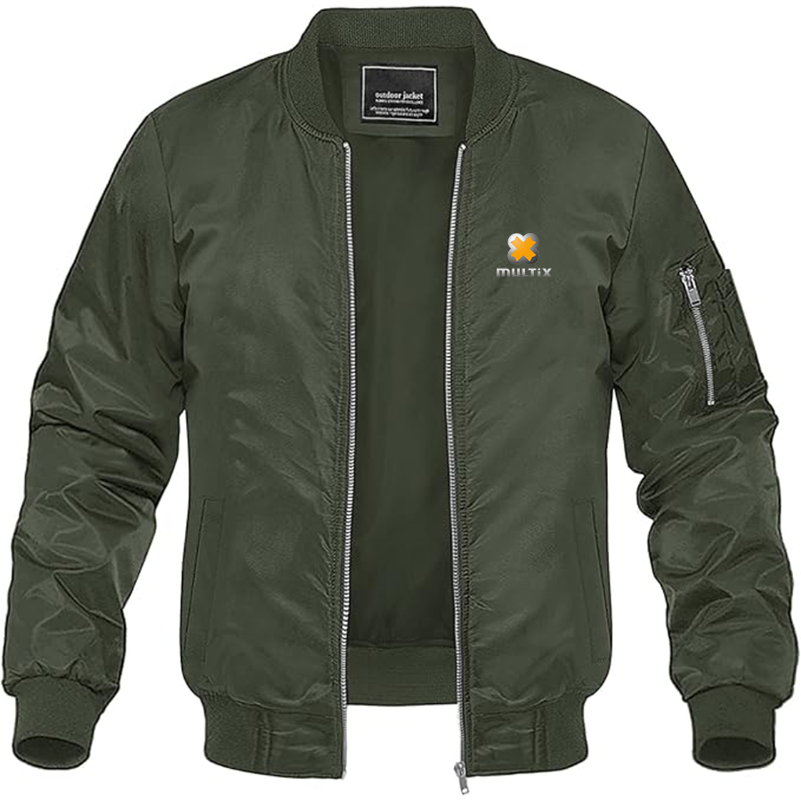 Men's Multix  Logo Lightweight Bomber Jacket Windbreaker Softshell Varsity Jacket Coat