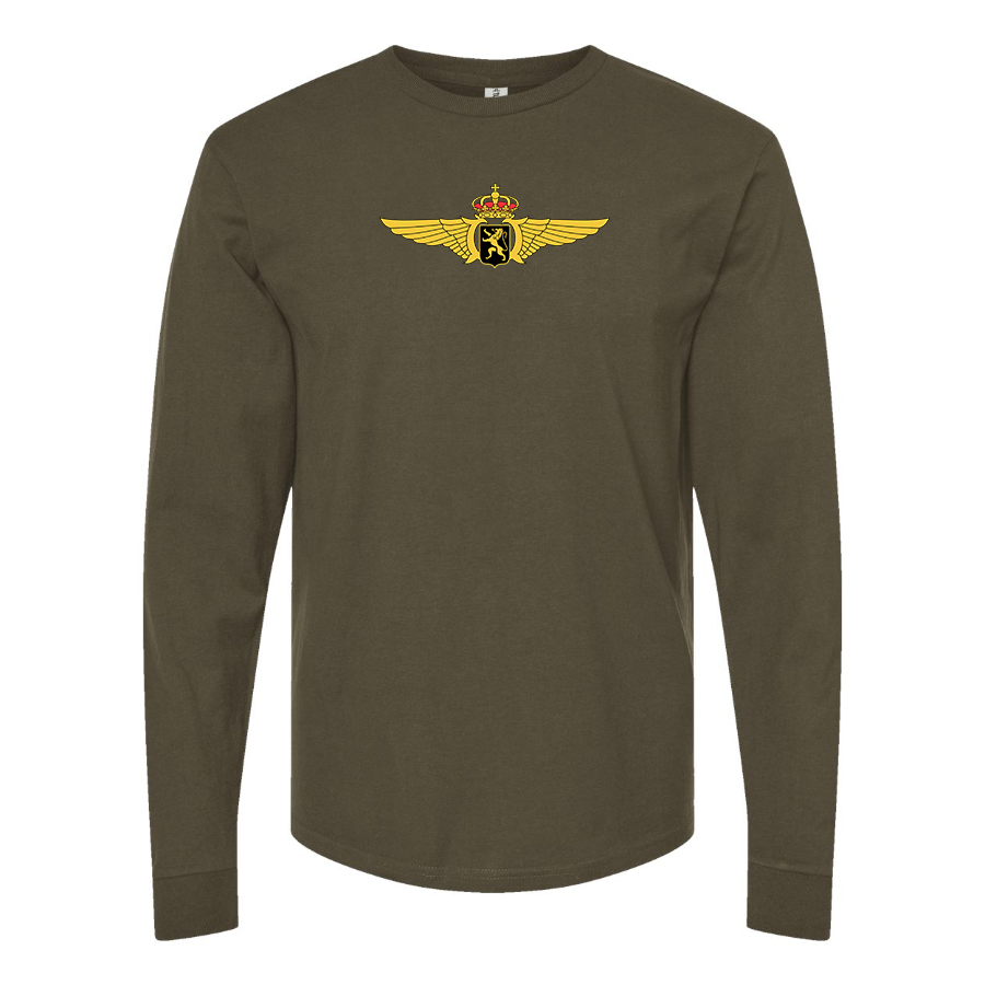 Men's Belgian Air Force Logo Cotton Long Sleeve T-Shirt