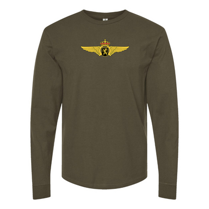 Men's Belgian Air Force Logo Cotton Long Sleeve T-Shirt
