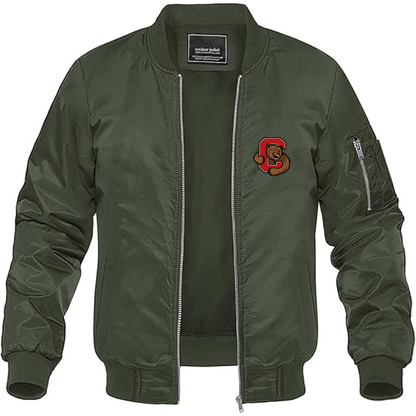 Men's Cornell Big Red Lightweight Bomber Jacket Windbreaker Softshell Varsity Jacket Coat