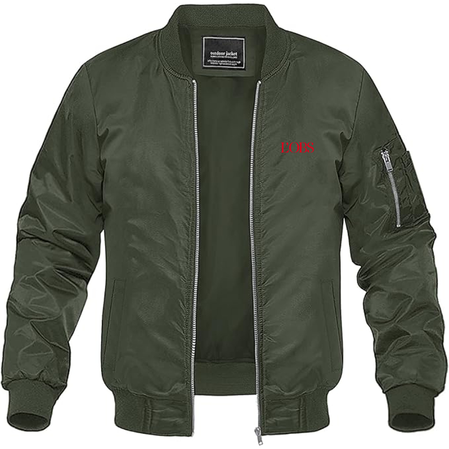 Men's L'OBS Logo Lightweight Bomber Jacket Windbreaker Softshell Varsity Jacket Coat