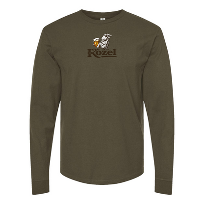 Men's Velkopopovicky Kozel Logo Cotton Long Sleeve T-Shirt