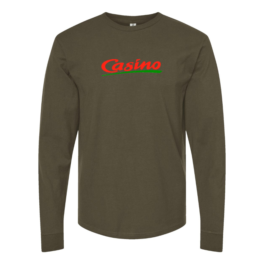 Men's Casino Logo Cotton Long Sleeve T-Shirt