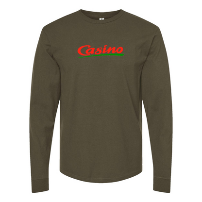 Men's Casino Logo Cotton Long Sleeve T-Shirt