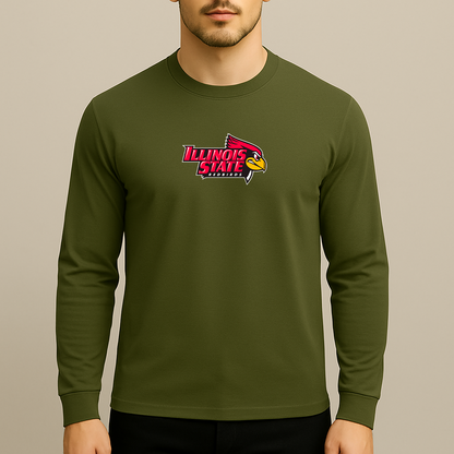 Men's Illinois State Redbirds Logo Long Sleeve T-Shirt