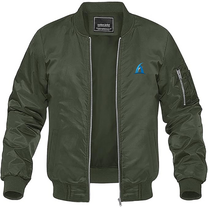 Men's Aspark Logo Lightweight Bomber Jacket Windbreaker Softshell Varsity Jacket Coat