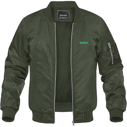 Men's Palmolive Logo Lightweight Bomber Jacket Windbreaker Softshell Varsity Jacket Coat