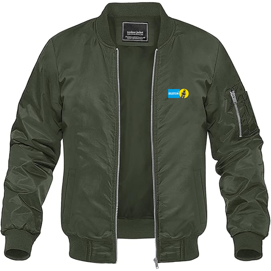Men's Bilstein Logo Lightweight Bomber Jacket Windbreaker Softshell Varsity Jacket Coat
