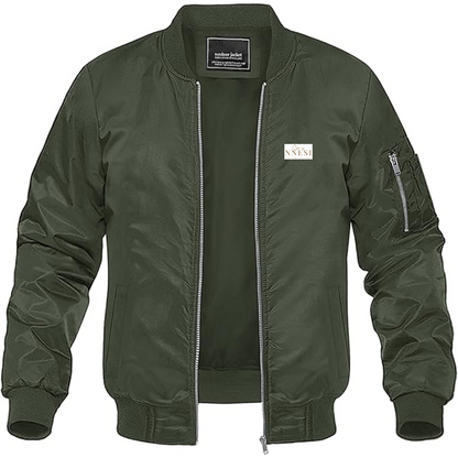 Men's Nnesi Logo Lightweight Bomber Jacket Windbreaker Softshell Varsity Jacket Coat