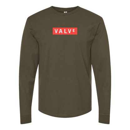 Men's Valve Banner Logo Cotton Long Sleeve T-Shirt