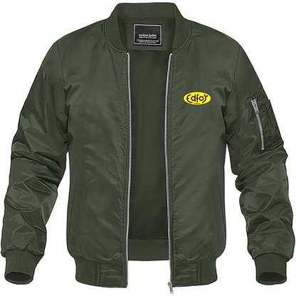 Men's Edfor Grand Sport Logo Lightweight Bomber Jacket Windbreaker Softshell Varsity Jacket Coat