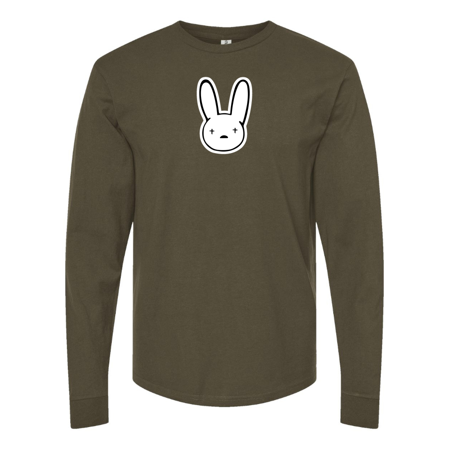 Men's Bad Bunny Logo Cotton Long Sleeve T-Shirt