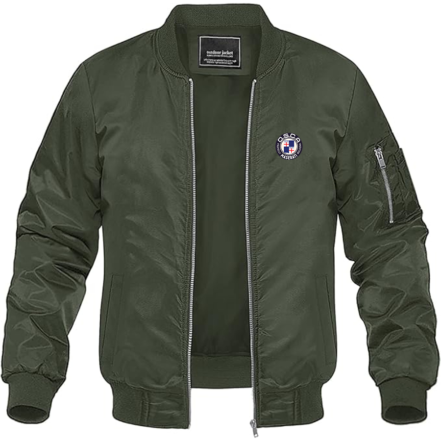 Men's O.S.C.A. Logo Lightweight Bomber Jacket Windbreaker Softshell Varsity Jacket Coat