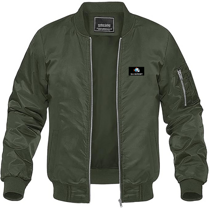 Men's Skinport  Logo Lightweight Bomber Jacket Windbreaker Softshell Varsity Jacket Coat