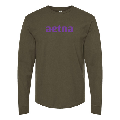 Men's Aetna Logo Cotton Long Sleeve T-Shirt