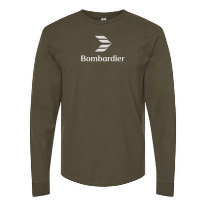 Men's Bombardier Logo Cotton Long Sleeve T-Shirt