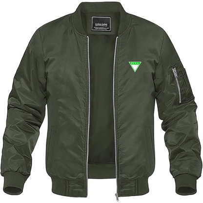 Men's Elva Logo Lightweight Bomber Jacket Windbreaker Softshell Varsity Jacket Coat
