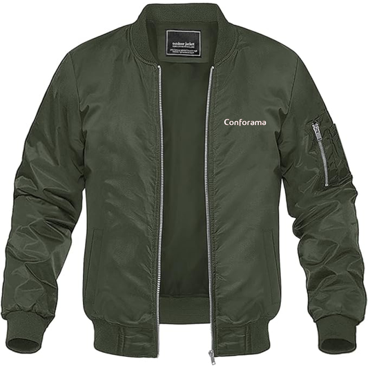 Men's  Conforama Logo  Lightweight Bomber Jacket Windbreaker Softshell Varsity Jacket Coat