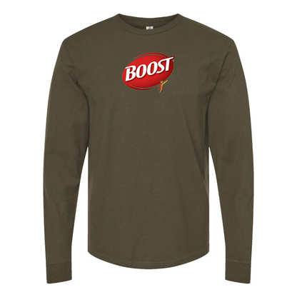 Men's Boost Logo Cotton Long Sleeve T-Shirt