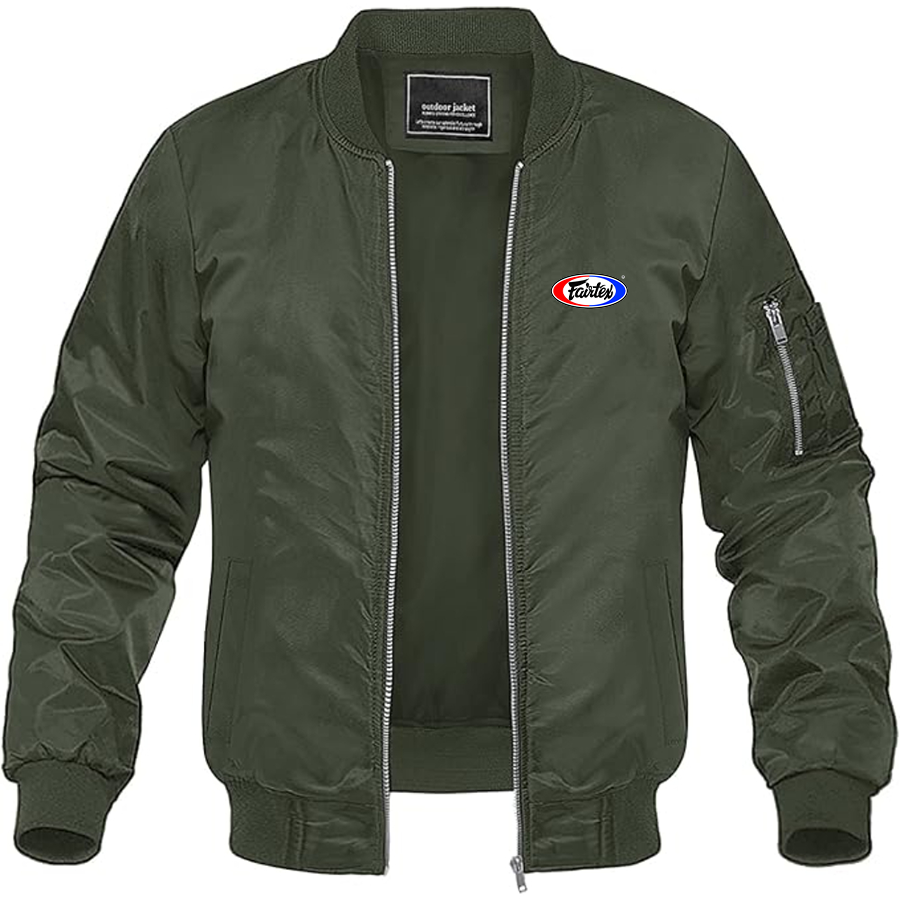 Men's Fairtex Logo Lightweight Bomber Jacket Windbreaker Softshell Varsity Jacket Coat
