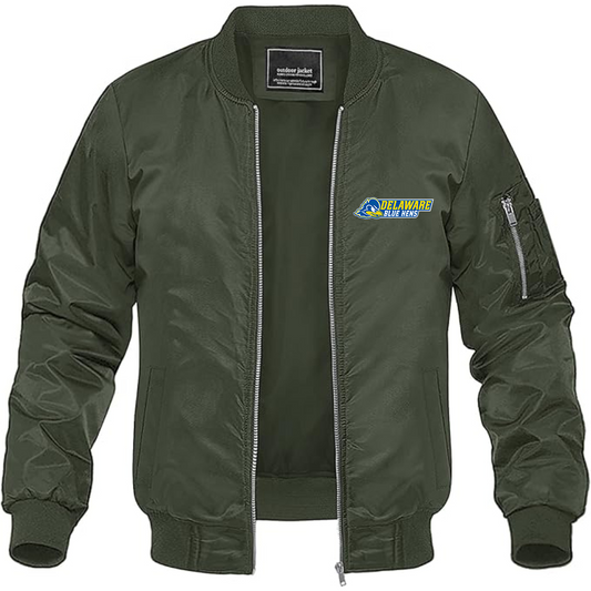 Men's Delaware Blue Hens Lightweight Bomber Jacket Windbreaker Softshell Varsity Jacket Coat