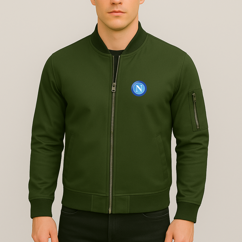 Men's Napoli FC Lightweight Bomber Jacket - Army Green