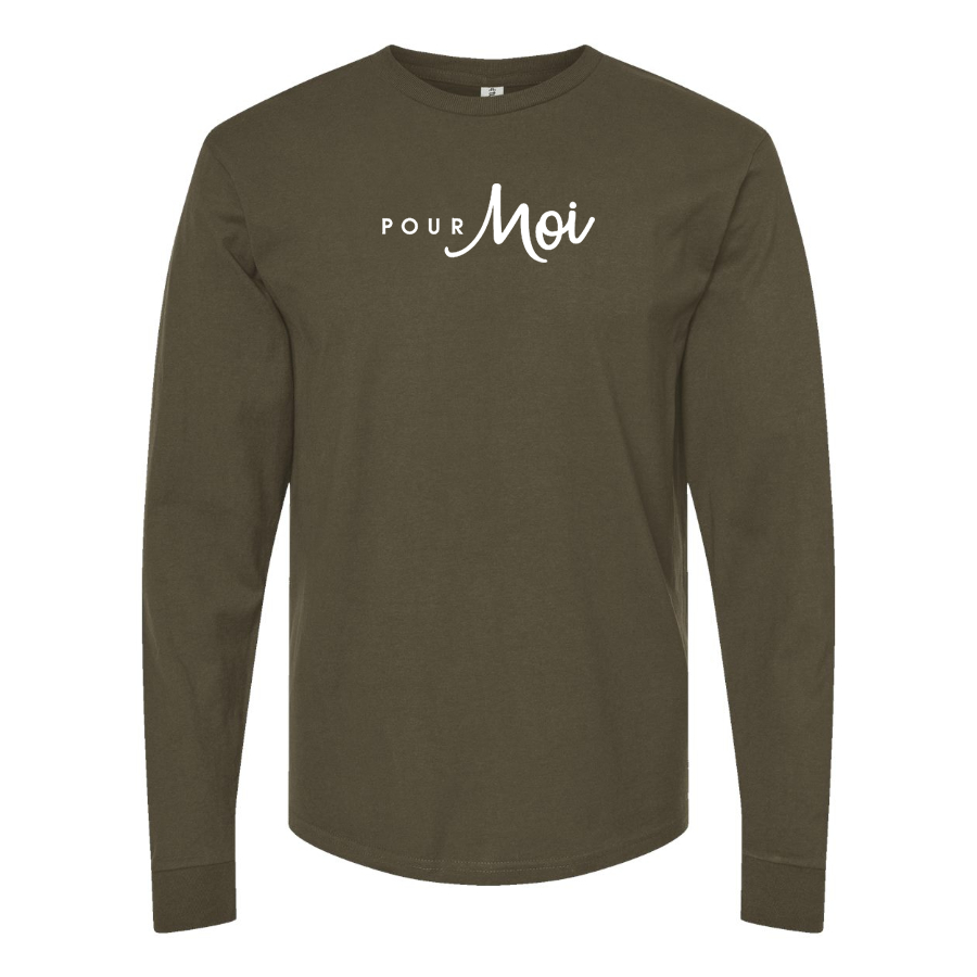 Men's  Pour Moi Logo  Cotton Long Sleeve T-Shirt