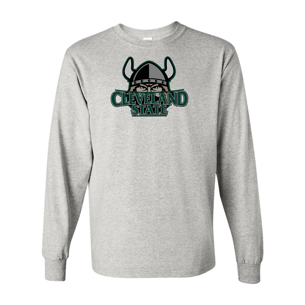 Men's  Cleveland State Vikings Gildan Heavy Cotton Long Sleeve T-Shirt