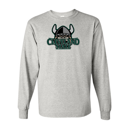 Men's  Cleveland State Vikings Gildan Heavy Cotton Long Sleeve T-Shirt