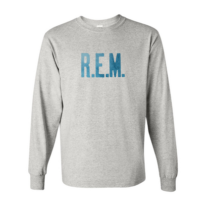 Men's  R.E.M. Blue  Gildan Heavy Cotton Long Sleeve T-Shirt