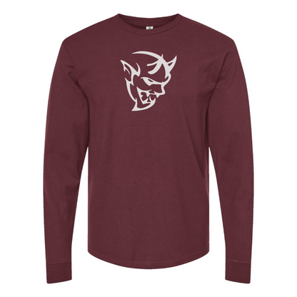Men's Dodge Demon Logo Cotton Long Sleeve T-Shirt