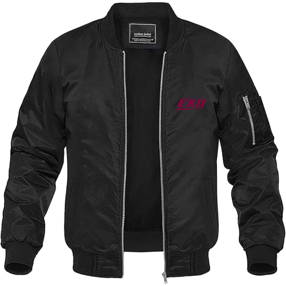 Men's Eastern Kentucky Colonels Lightweight Bomber Jacket Windbreaker Softshell Varsity Jacket Coat