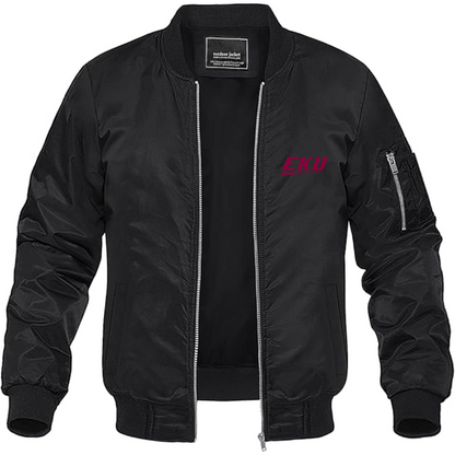 Men's Eastern Kentucky Colonels Lightweight Bomber Jacket Windbreaker Softshell Varsity Jacket Coat