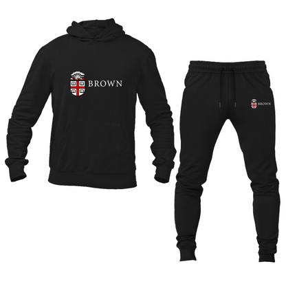 Men's Brown University Hoodie Joggers Set