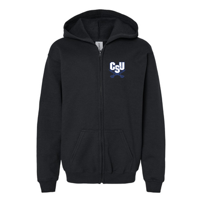 Youth  CSU Buccaneers   Gildan Heavy Blend Full Zip Hooded Sweatshirt