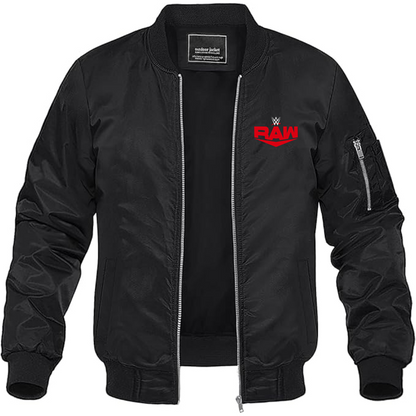 Men's WWE Raw  Lightweight Bomber Jacket Windbreaker Softshell Varsity Jacket Coat