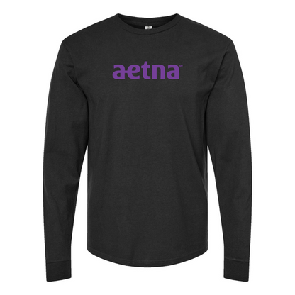 Men's Aetna Logo Cotton Long Sleeve T-Shirt