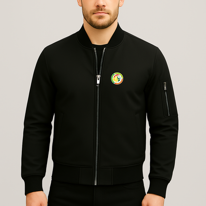 Men's Senegal National Soccer Teams Lightweight Bomber Jacket - Black