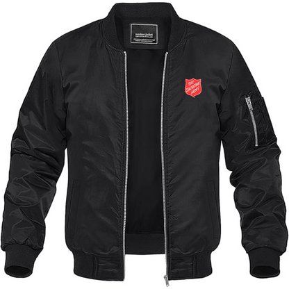 Men's  The Salvation Army  Lightweight Bomber Jacket Windbreaker Softshell Varsity Jacket Coat
