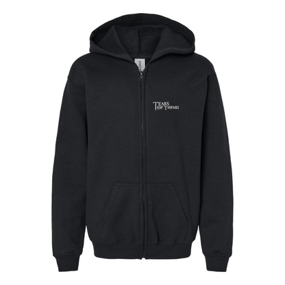Gildan Heavy Blend Youth Tear Of Themis Logo Full Zip Hooded Sweatshirt