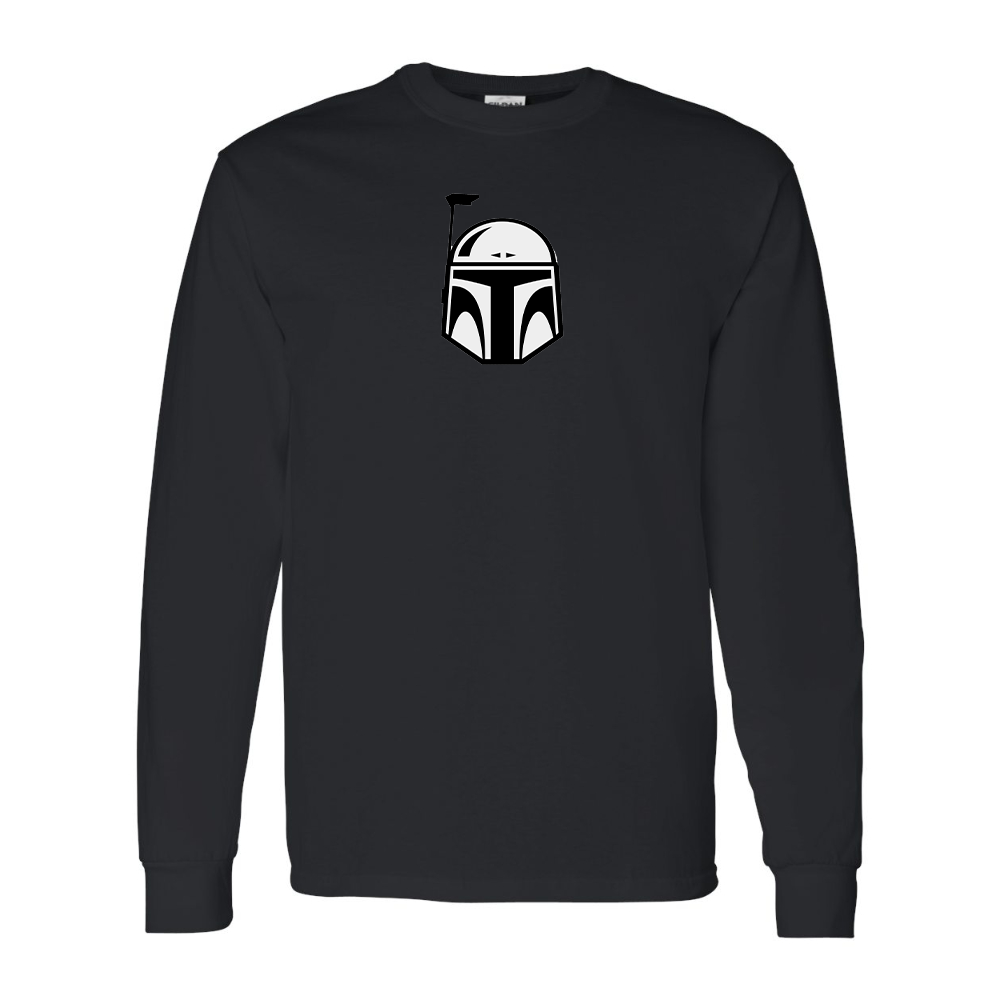 Men's Star Wars Boba Fett Helmet Gildan Heavy Cotton Long Sleeve T-Shirt